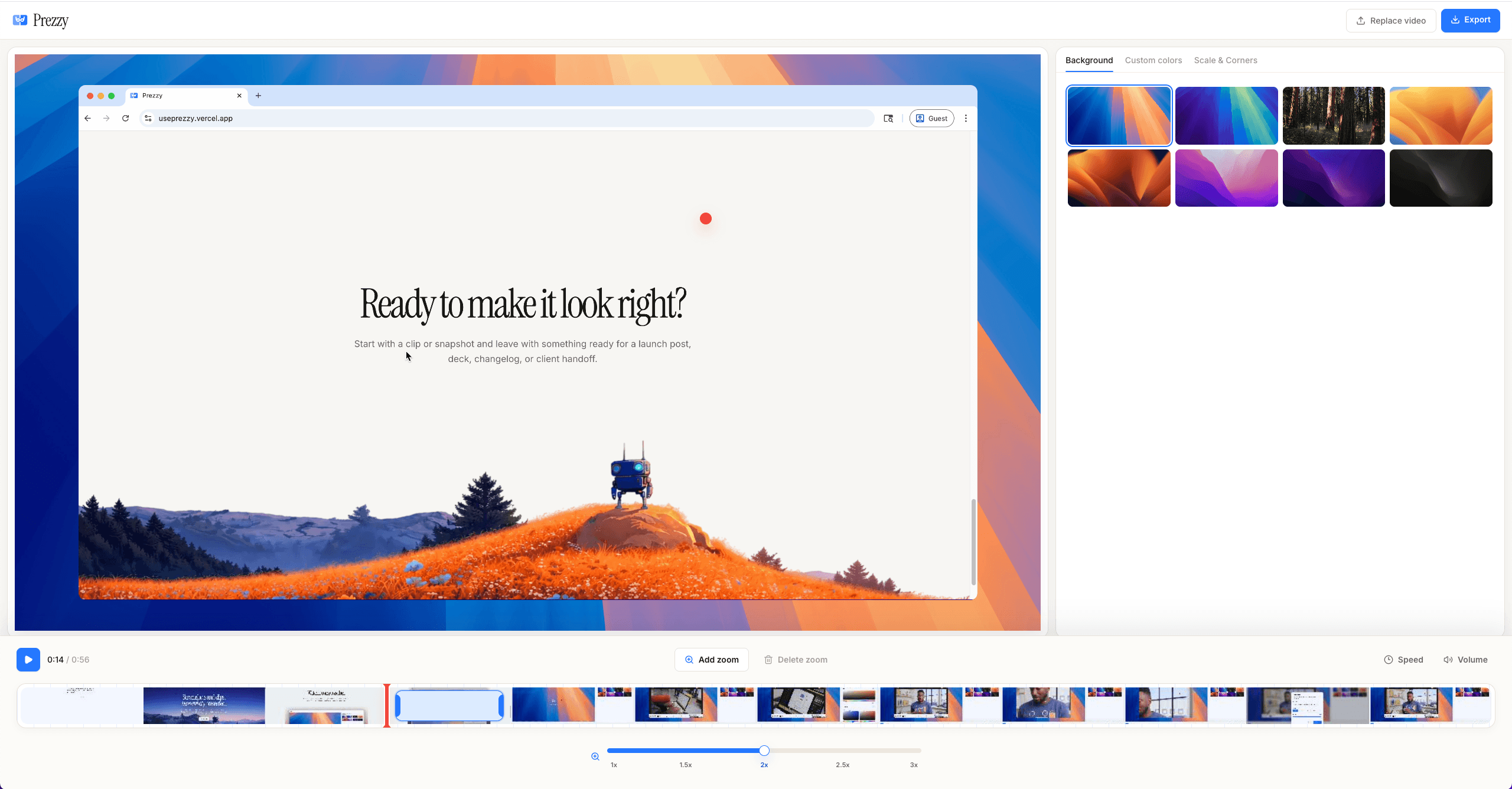 Prezzy image import flow